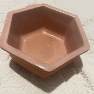 Vintage Haeger Hexagonal ceramic planter. Maybe/Pink Small chip in pic